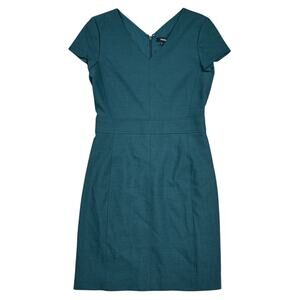 Theory Wool Blend Sheath Dress Size 8 Dark Green